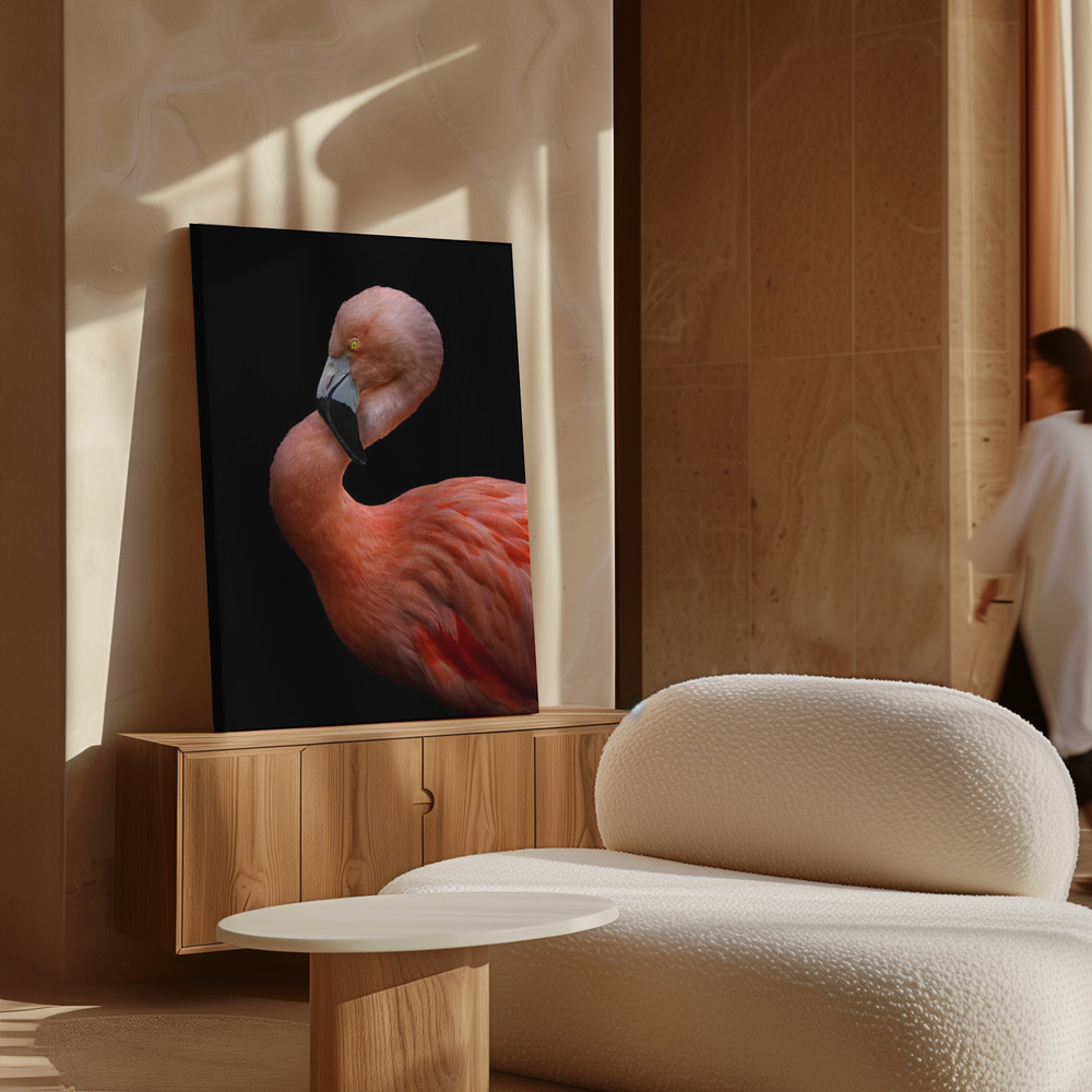 Canvas print - Flamingo's Poise over cabinet