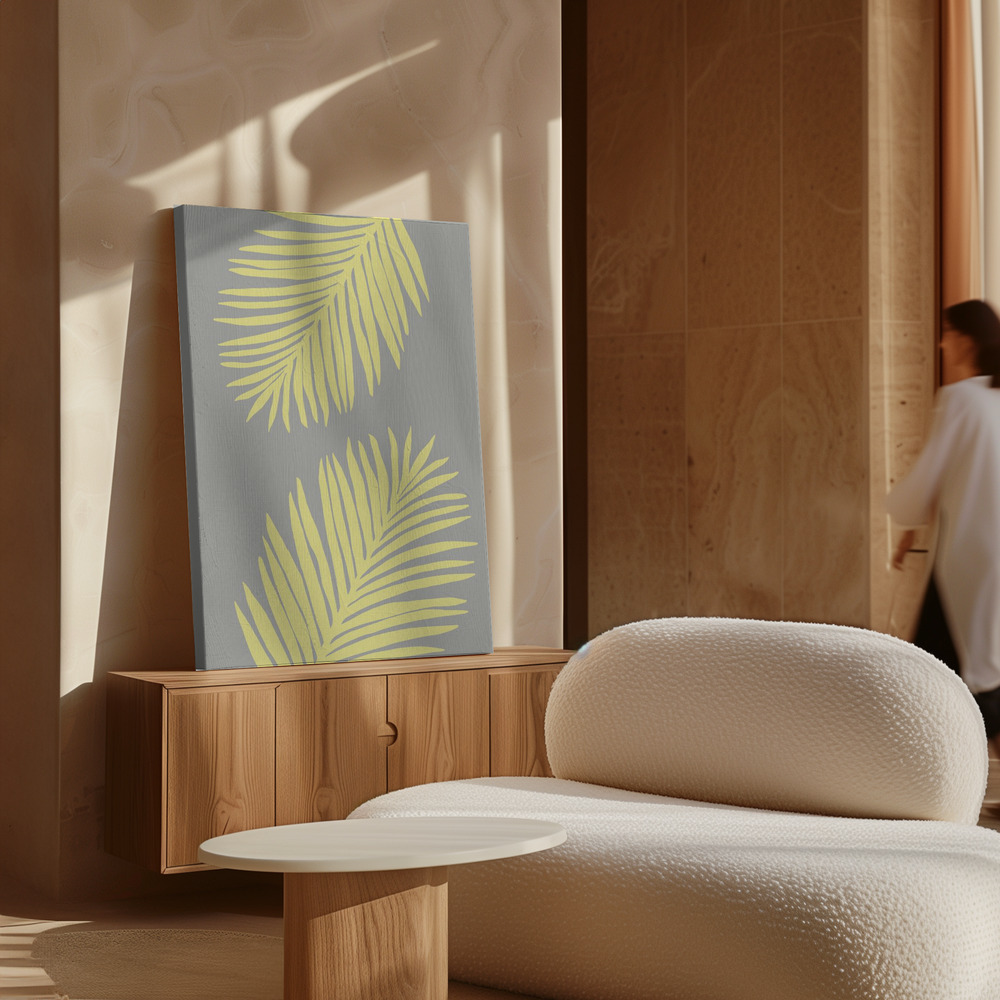 Toile - Palm Leaf Yellow au-dessus de l'armoire