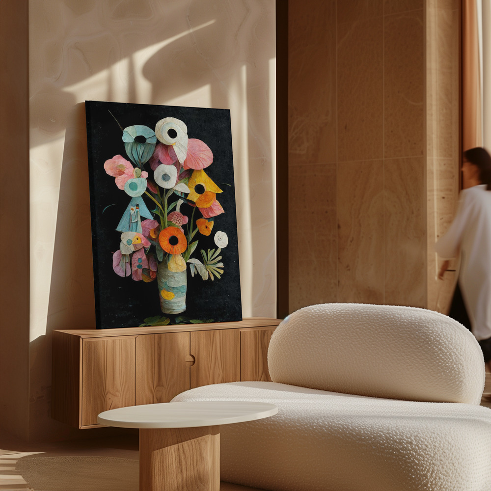 Canvas print - Les Fleurs over cabinet