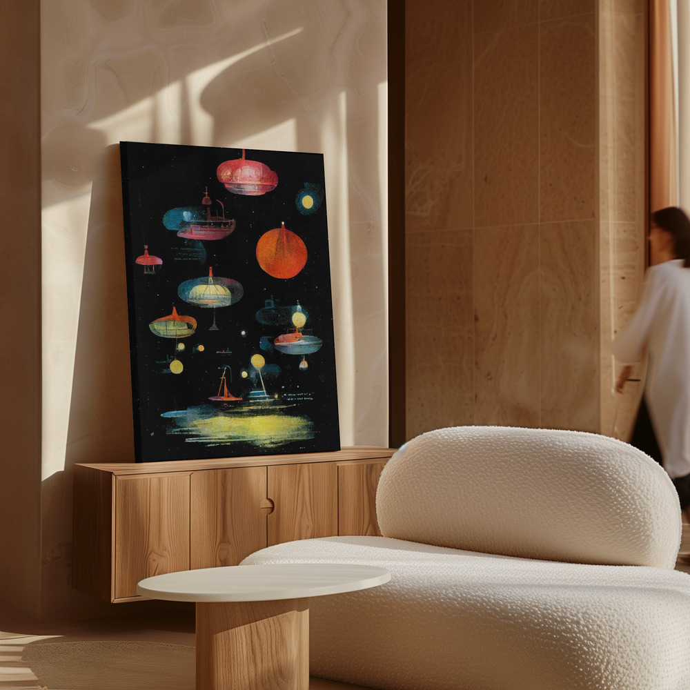 Canvas print - Lanterns over cabinet