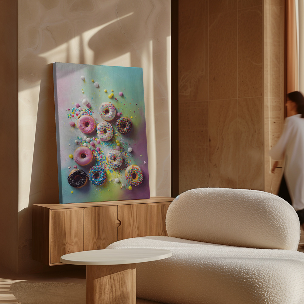 Canvas print - Delicious Donuts over cabinet