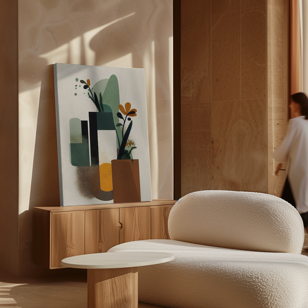 Canvas print - Geometric Vases over cabinet