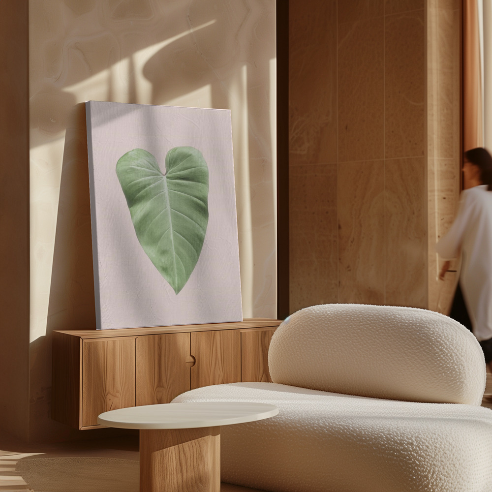 Leinwandbild - Tropical Leaf Blush über Schrank