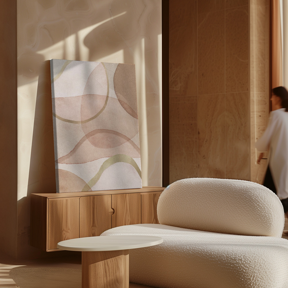 Toile - Blush and Brown Abstract au-dessus de l'armoire