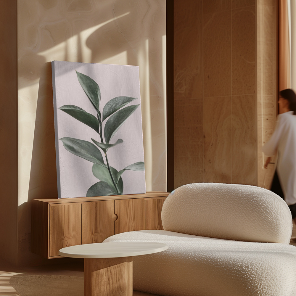 Canvas print - Foliage on Pink over cabinet