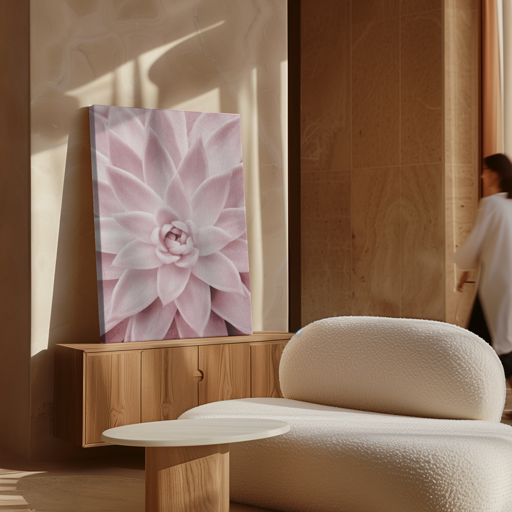 Canvas print - Pink Succulent over cabinet