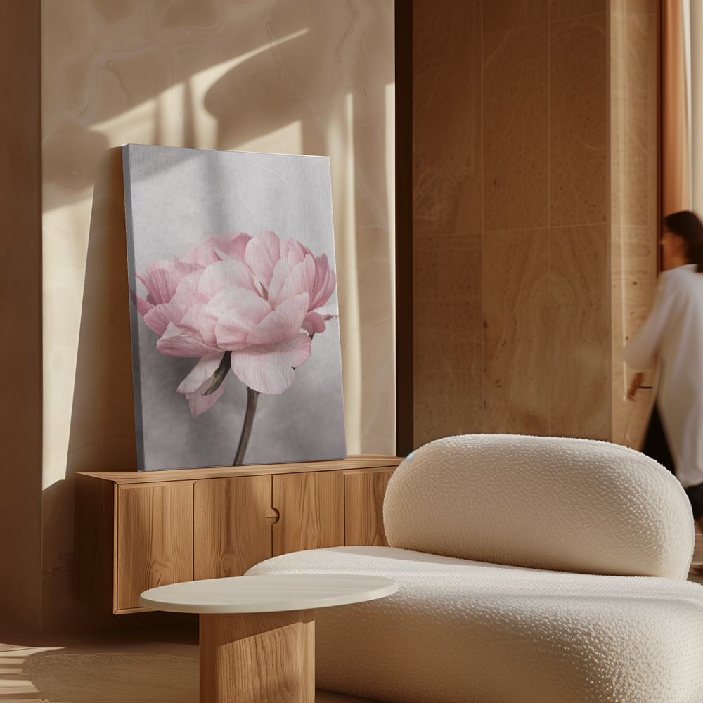 Canvas print - Peony over cabinet