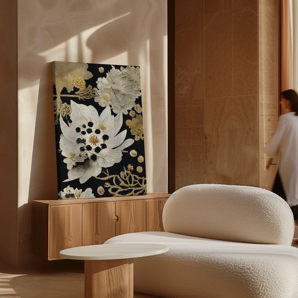 Canvas print - Beige Dry Flowers over cabinet