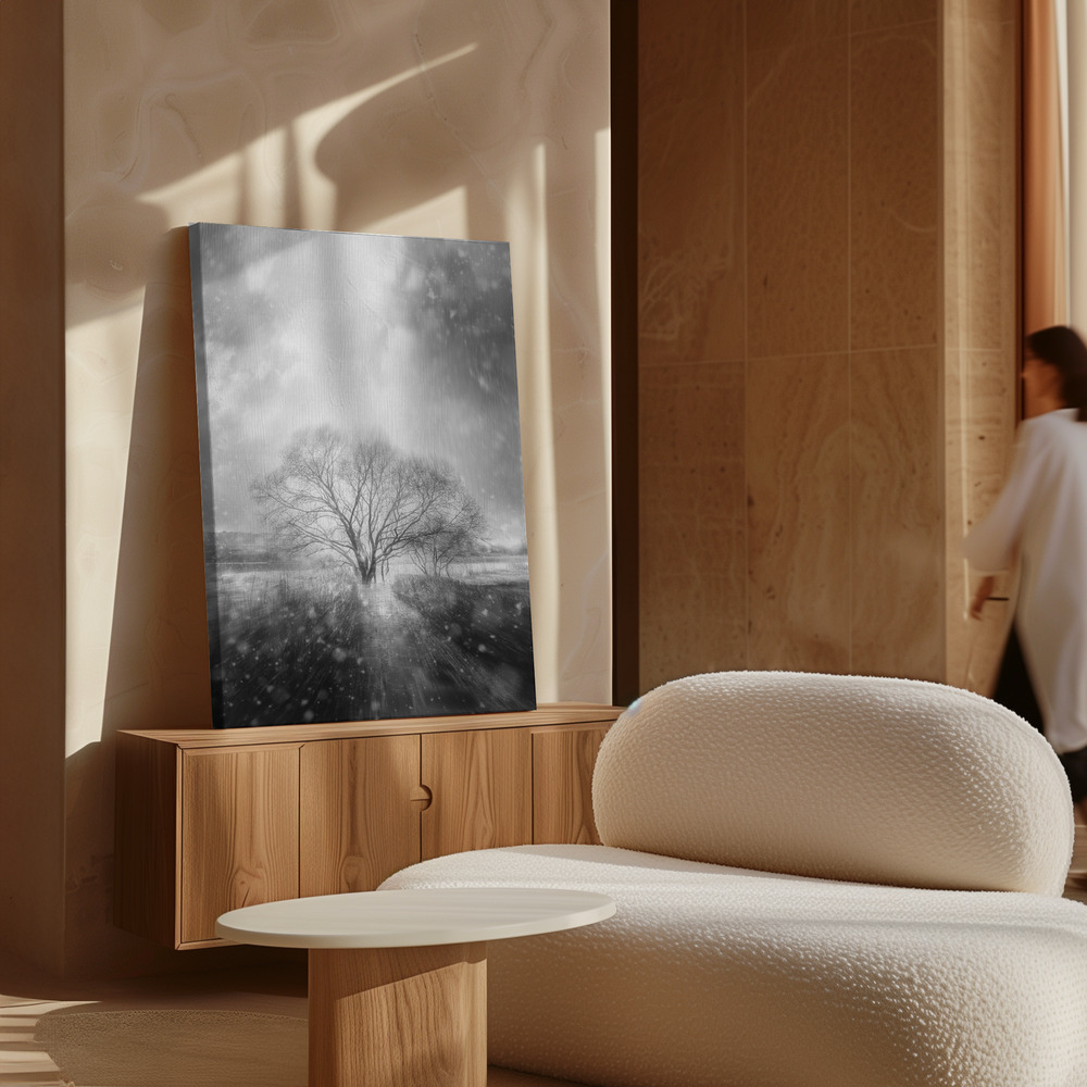 Canvas schilderi - blizzard boven kast
