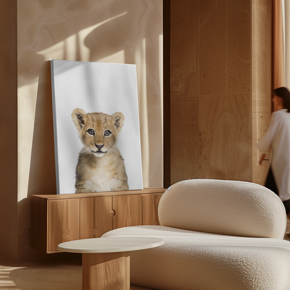 Obraz na płótnie - Baby Lion nad szafką
