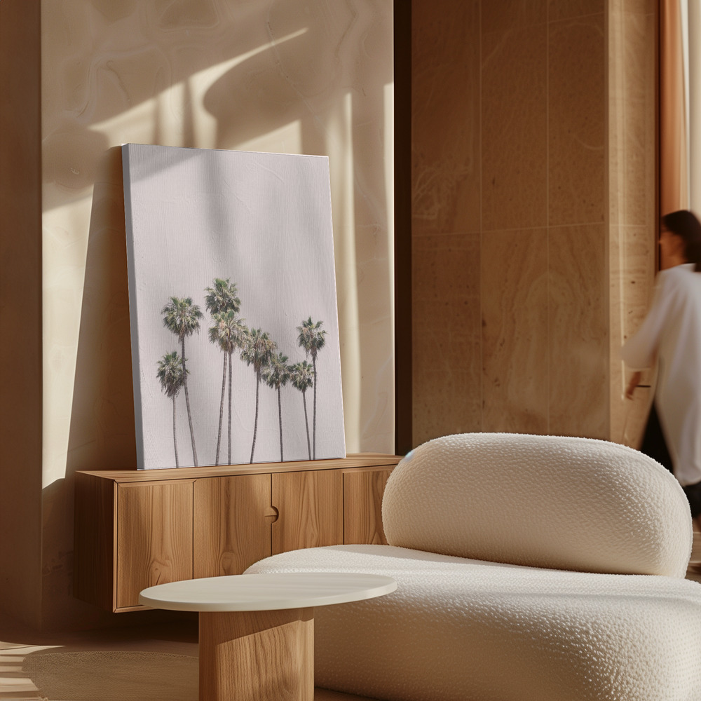 Stampe su tela - Blush Palms sopra il mobile