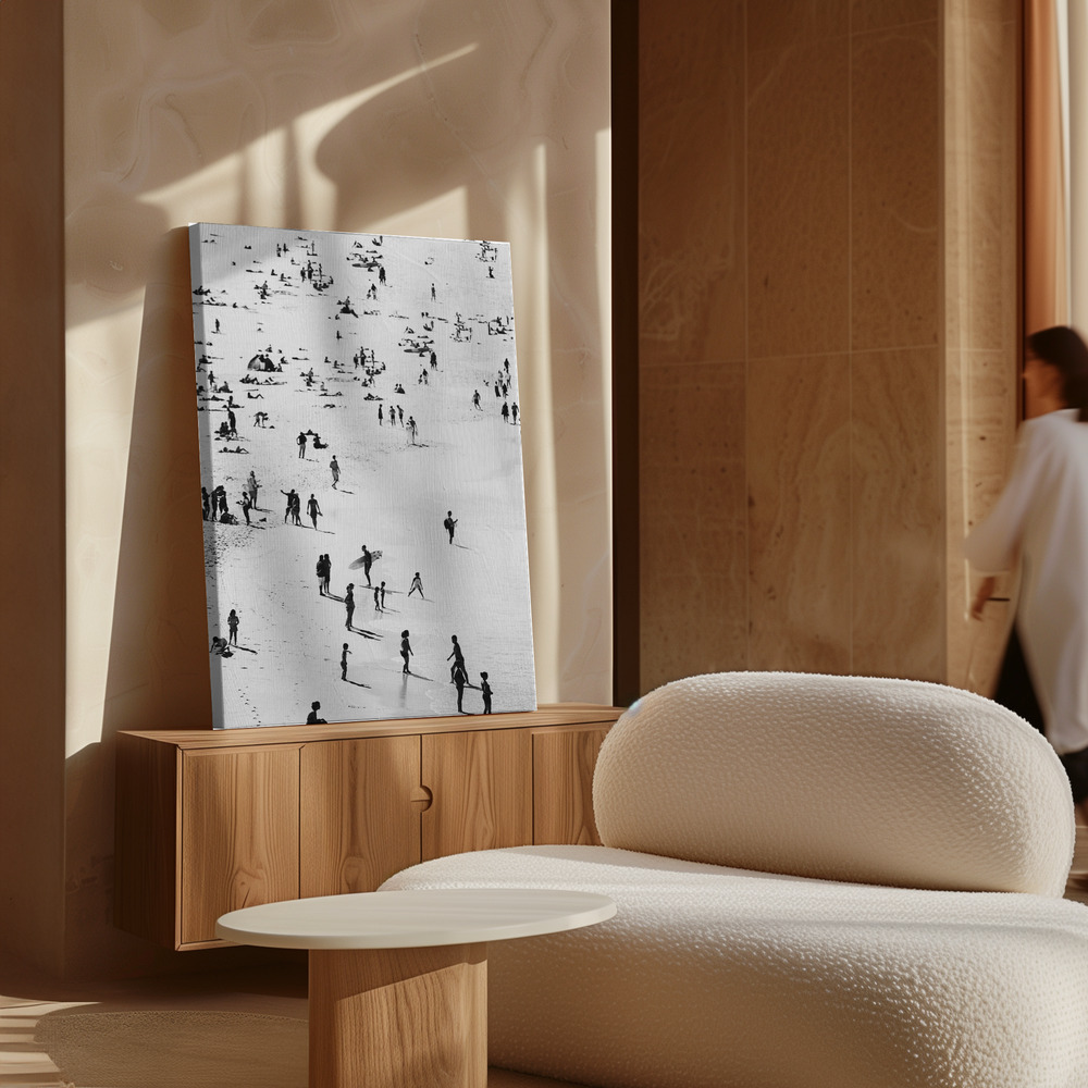 Toile - Beach Silhouettes au-dessus de l'armoire