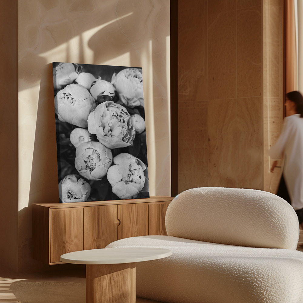 Canvas print - Peonies over cabinet