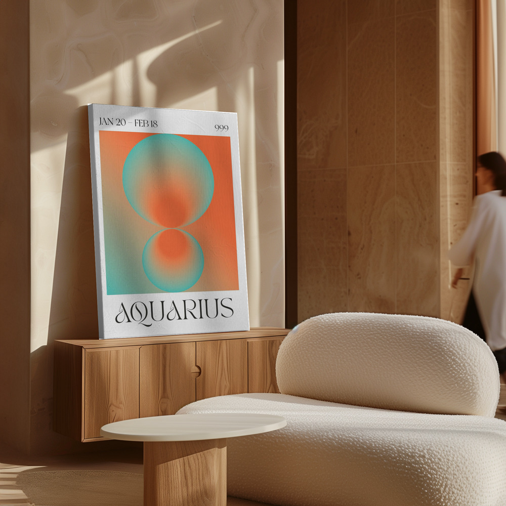 Leinwandbild - Aquarius über Schrank