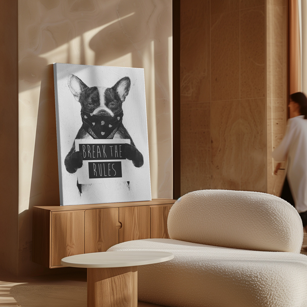 Canvas print - Rebel dog over cabinet