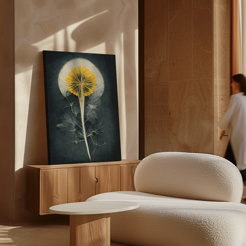 Canvas print - Dandelion over cabinet