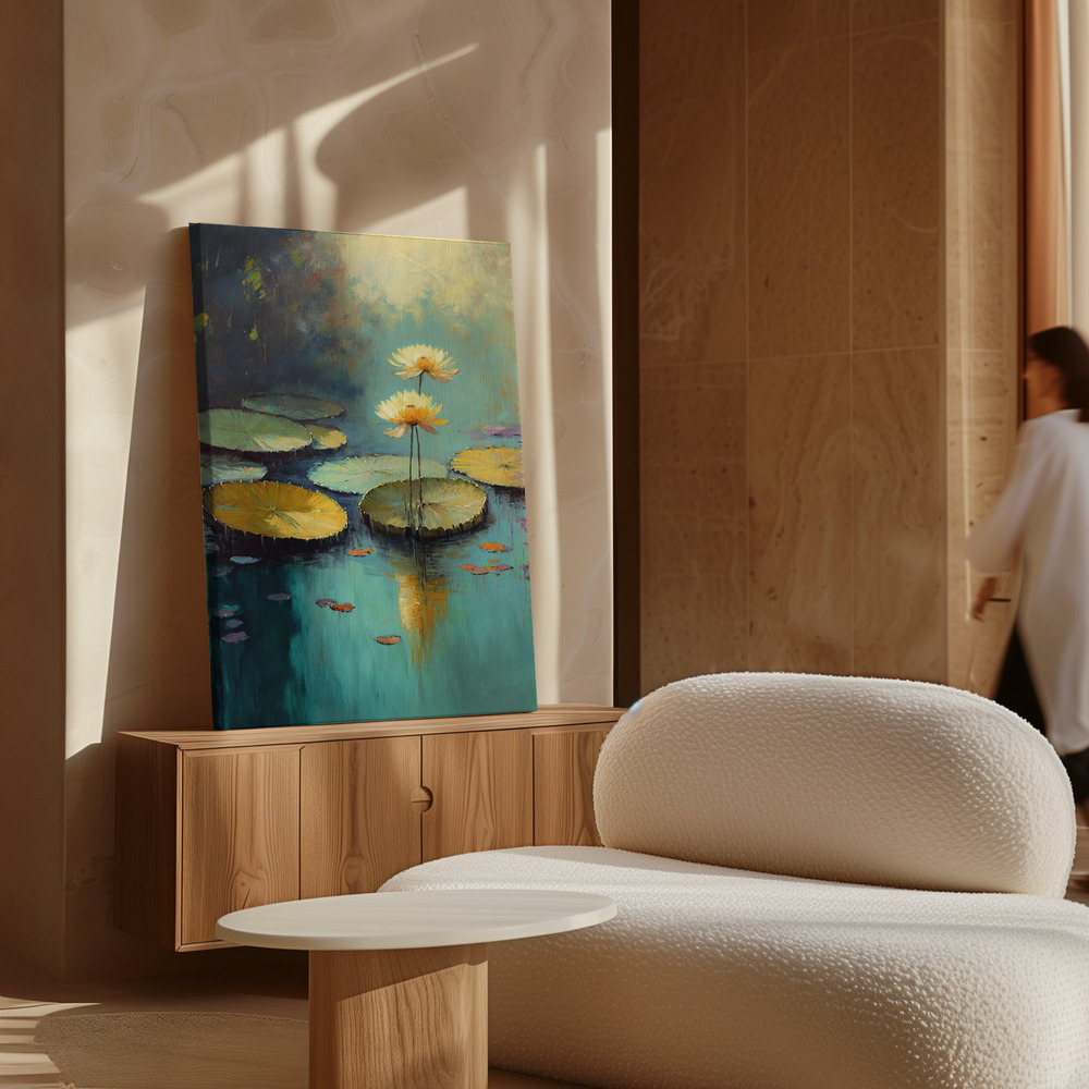 Canvas print - Water Lilies over cabinet