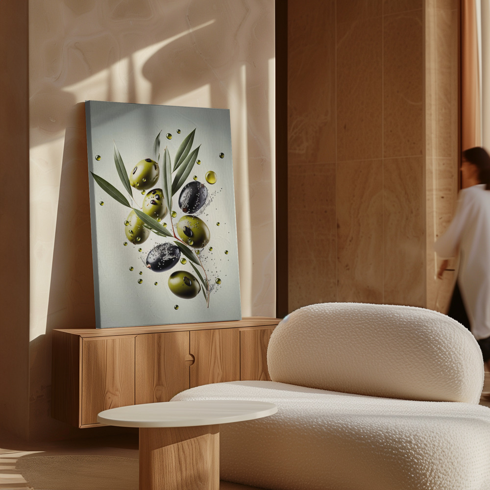 Canvas print - Fresh Olives over cabinet