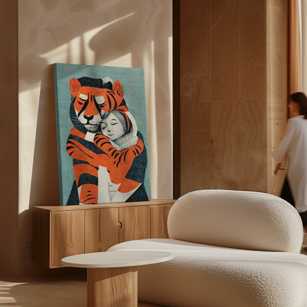 Canvas print - My Tiger And Me over cabinet