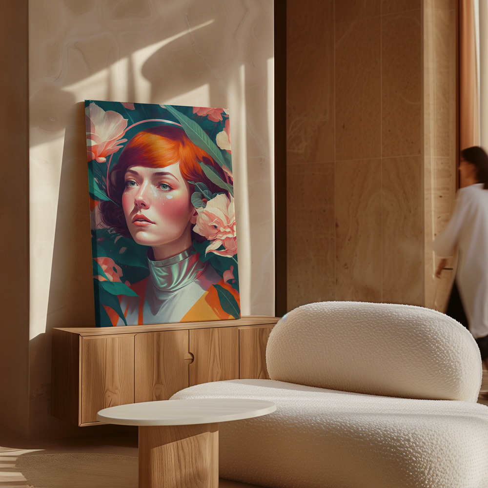 Canvas print - Retro Future Portrait over cabinet