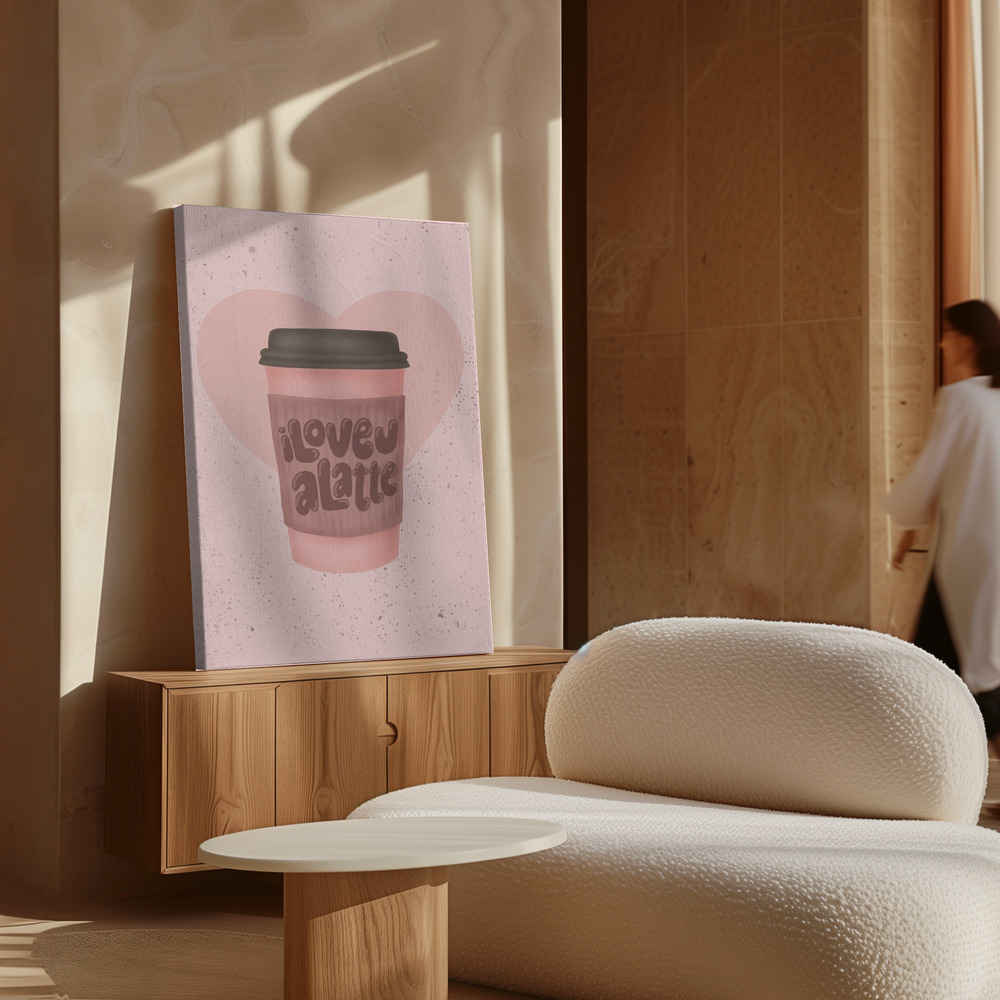Toile - Love you a Latte au-dessus de l'armoire