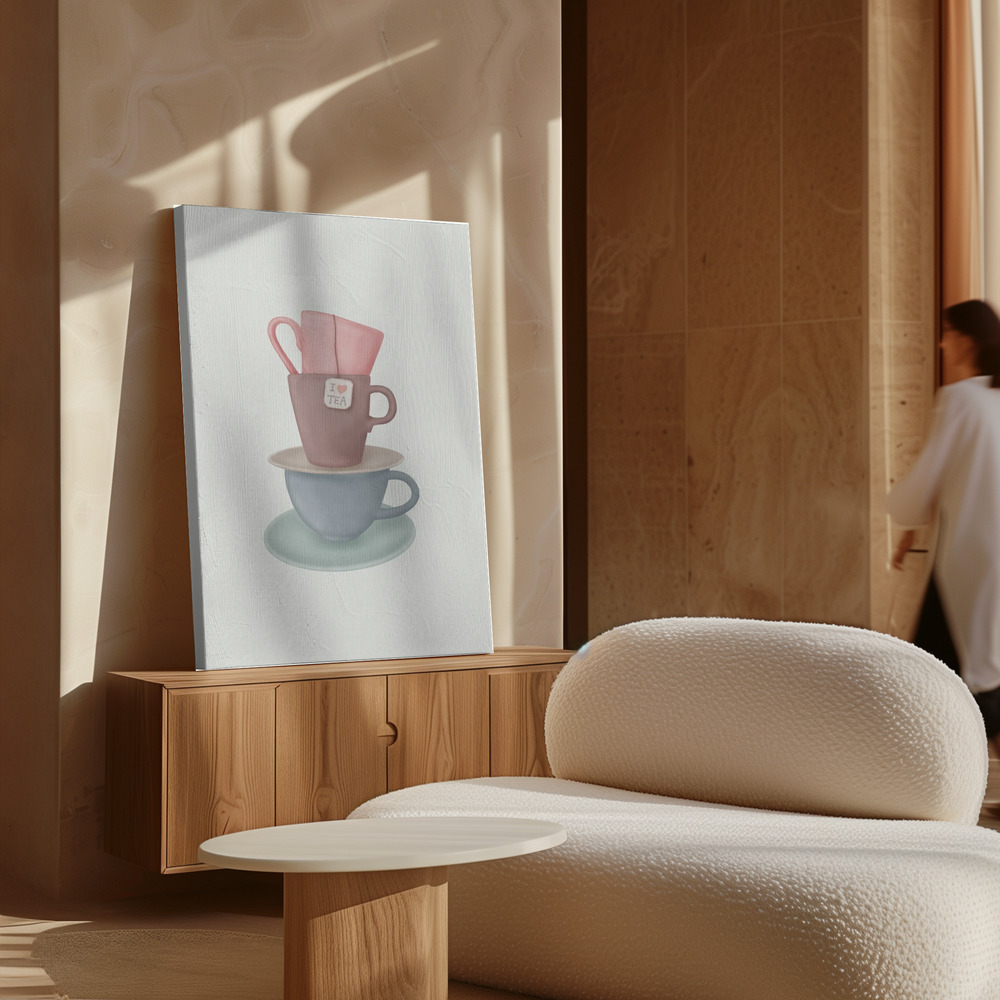 Toile - I Love TEA au-dessus de l'armoire