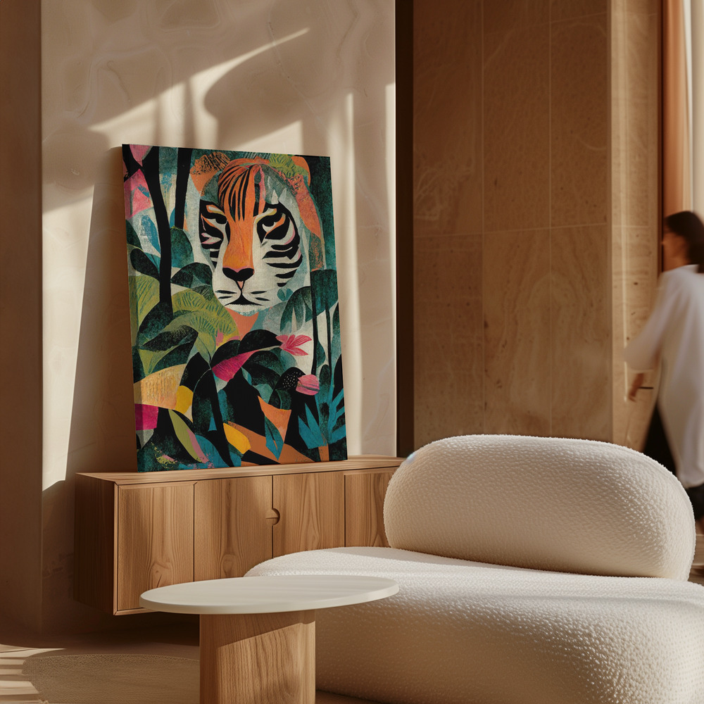 Canvas taulu - Jungle Tiger kaapin yläpuolella