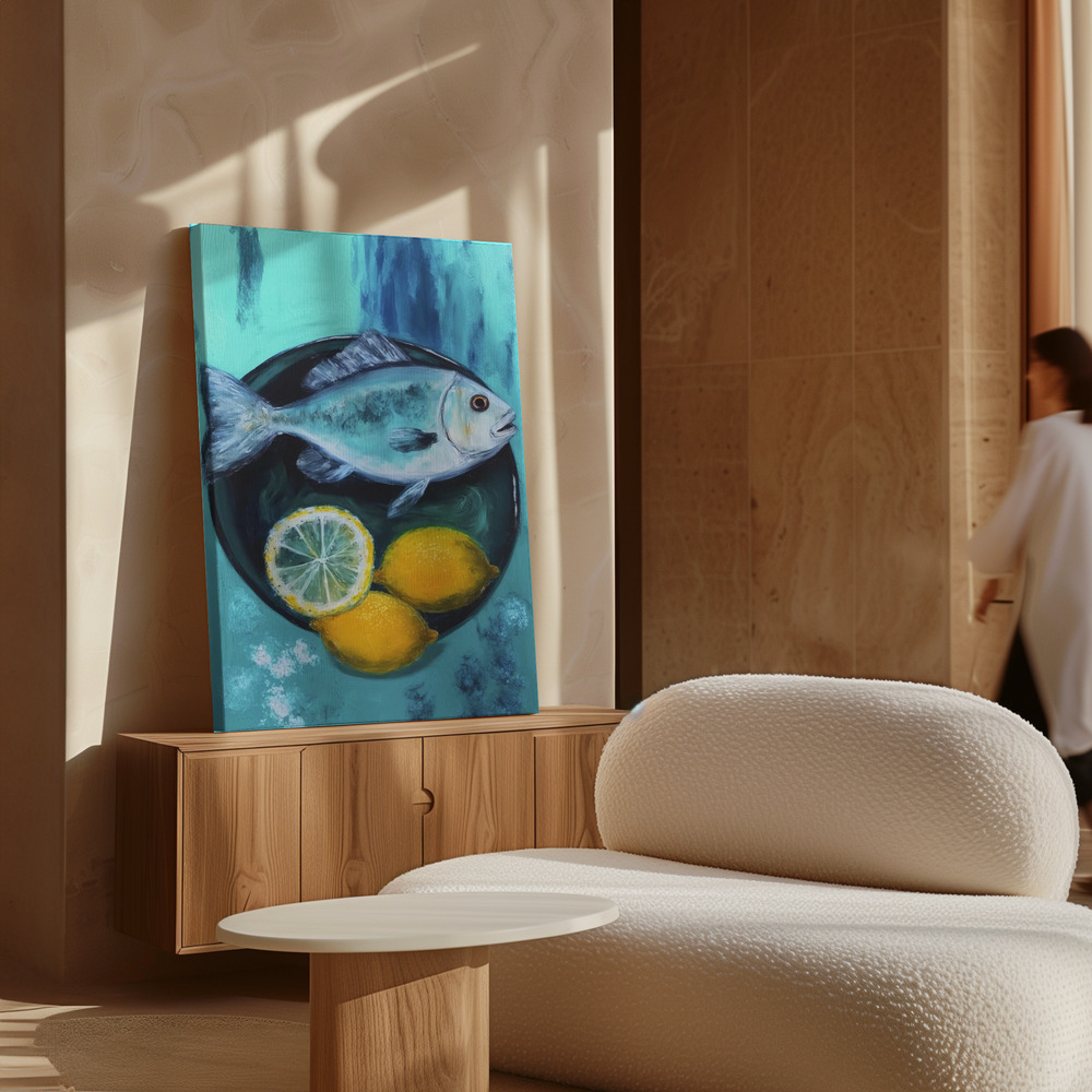 Toile - A Fishplate au-dessus de l'armoire