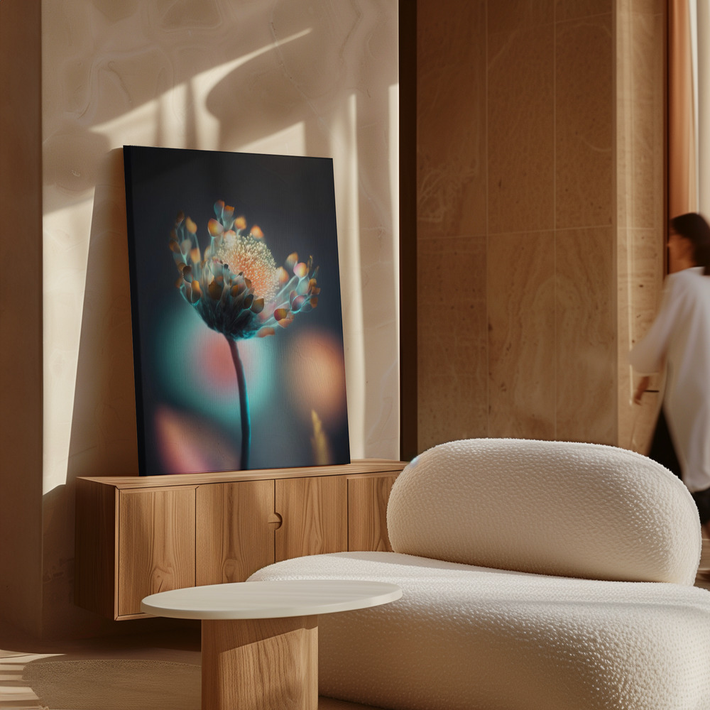 Toile - Colorful Glowing Flower au-dessus de l'armoire
