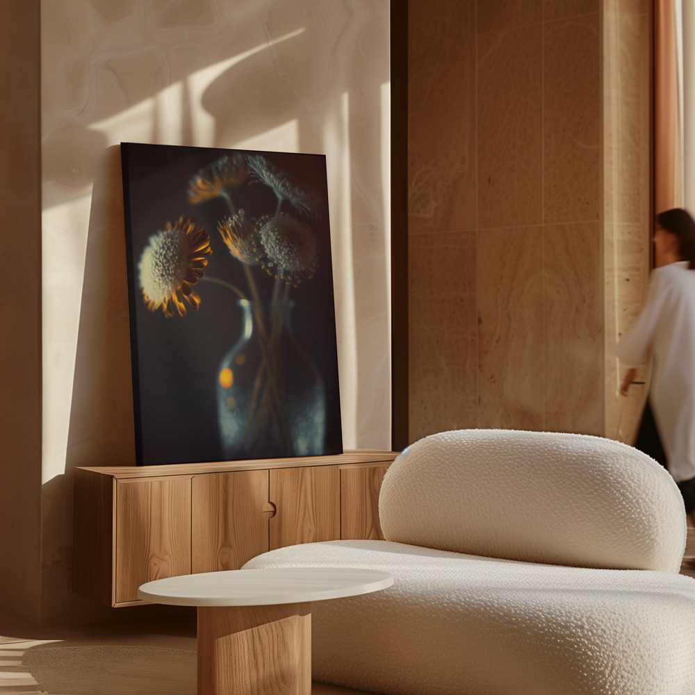 Canvas print - Flowers In Low Light over cabinet