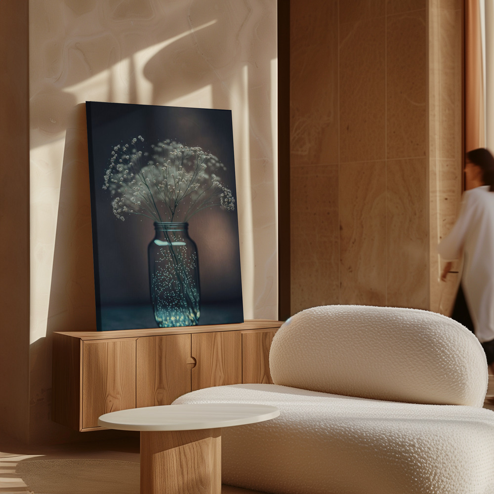 Canvas print - Sparkling Vase over cabinet
