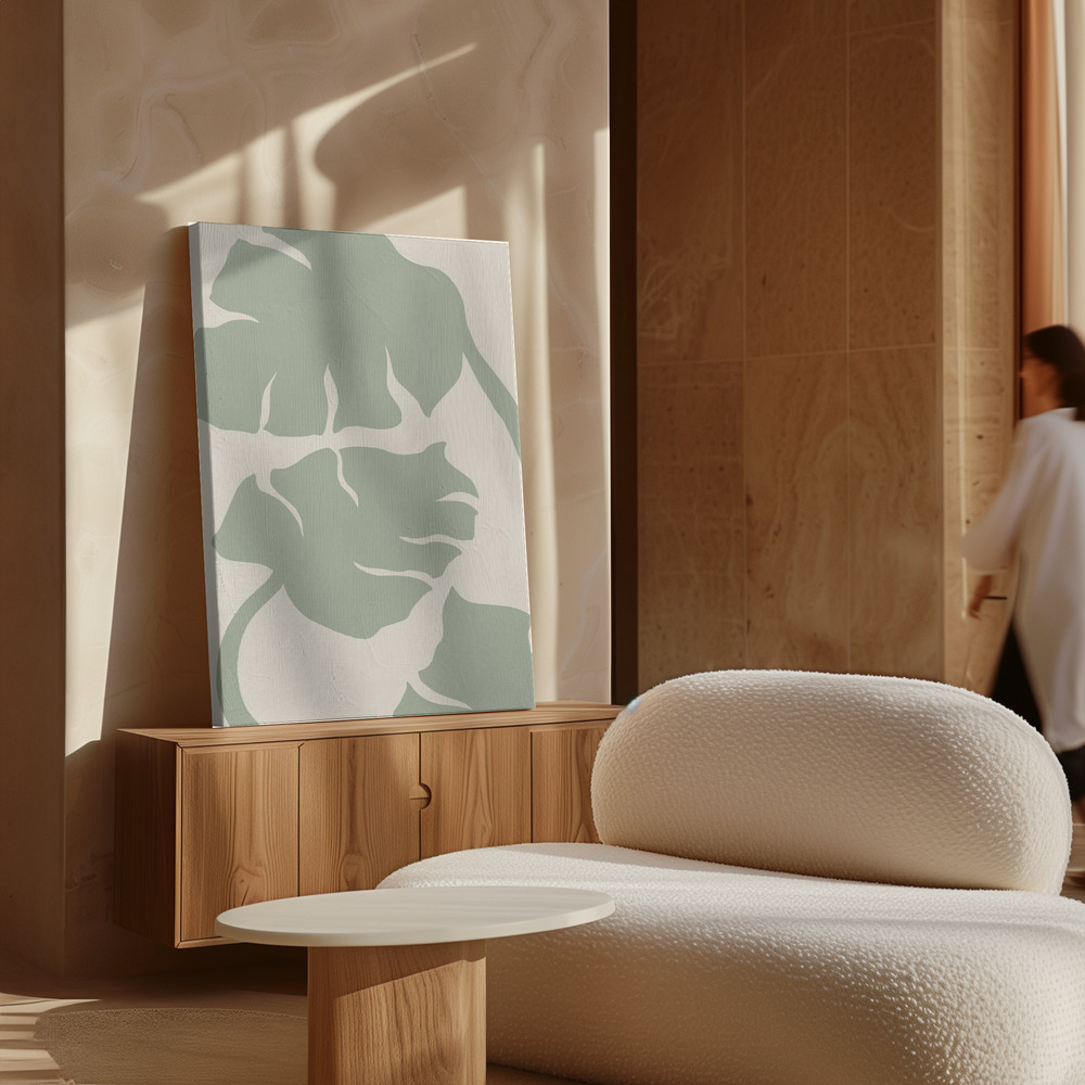 Canvas schilderi - Monstera Sage Green boven kast