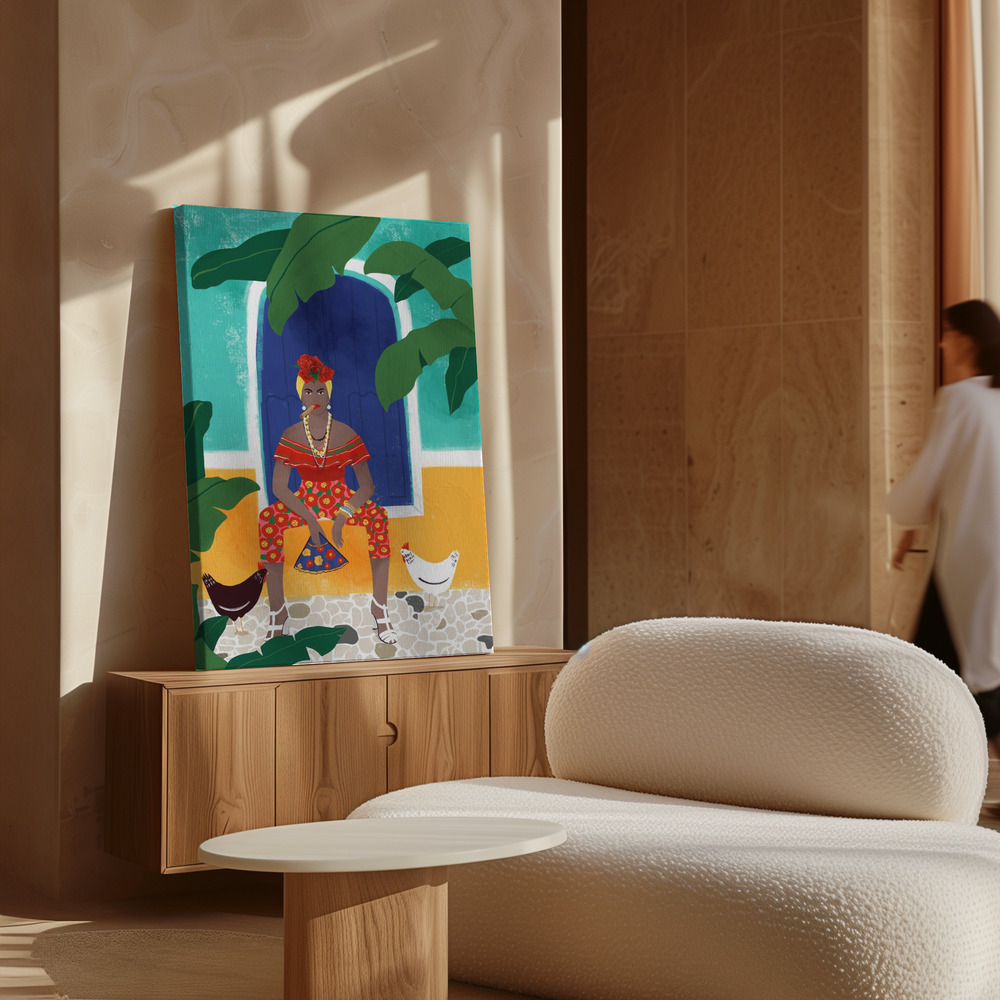 Canvas print - Femm au cigare over cabinet