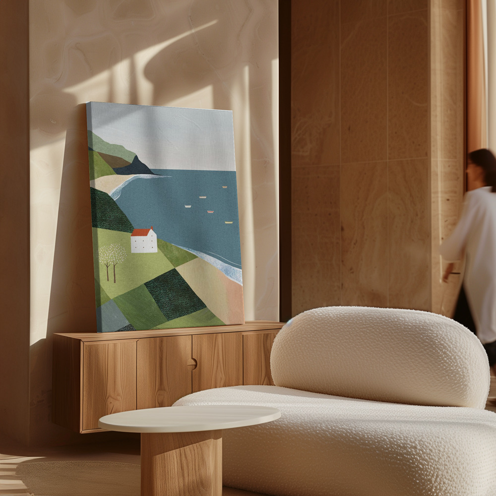 Lienzo - House on the Cliff sobre armario