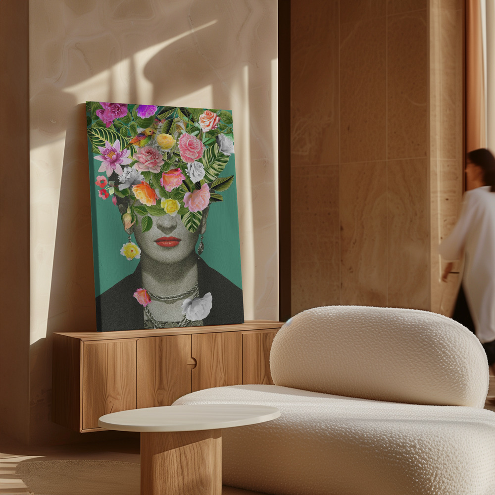 Canvas print - Floral Frida over cabinet
