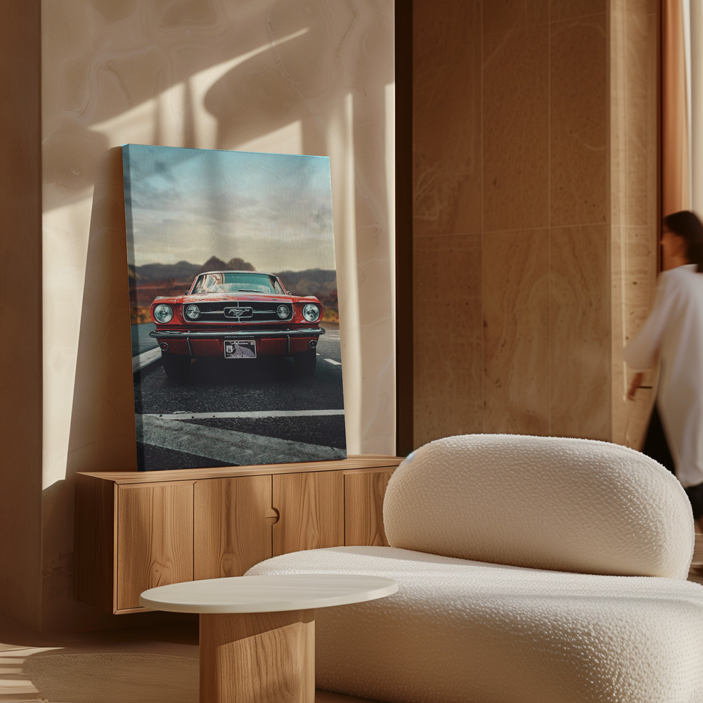 Canvas print - Vintage Car Love over cabinet