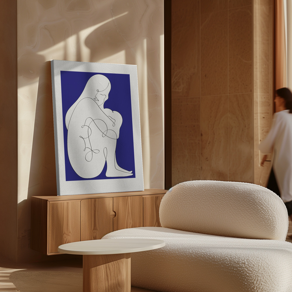 Lienzo - Sitting Woman Blue sobre armario