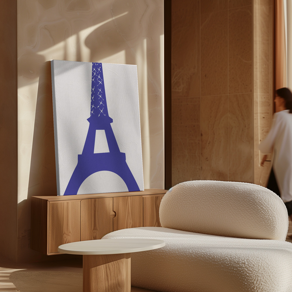 Lienzo - Eiffel Bleu sobre armario