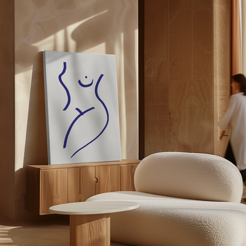 Stampe su tela - Nude Blue sopra il mobile