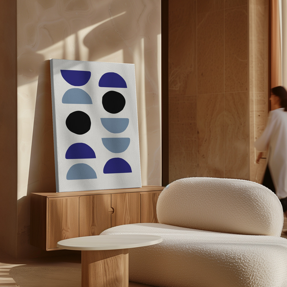 Lienzo - Blue Shapes 2 sobre armario