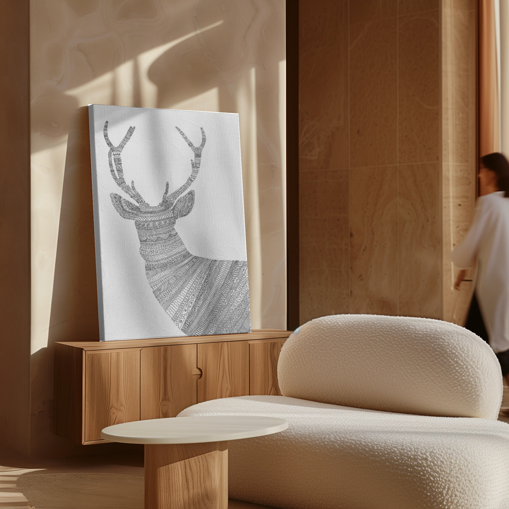 Toile - Stag White au-dessus de l'armoire