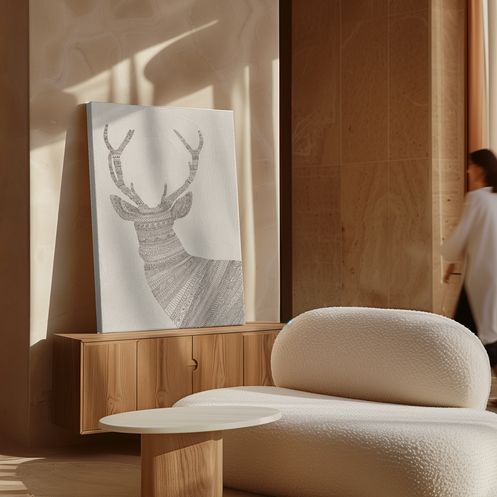 Toile - Stag Beige au-dessus de l'armoire