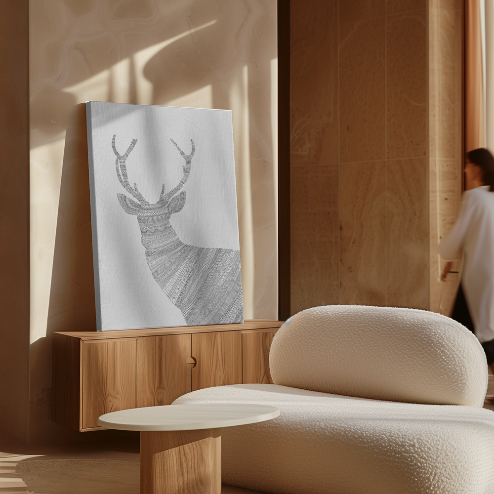 Toile - Stag Grey au-dessus de l'armoire