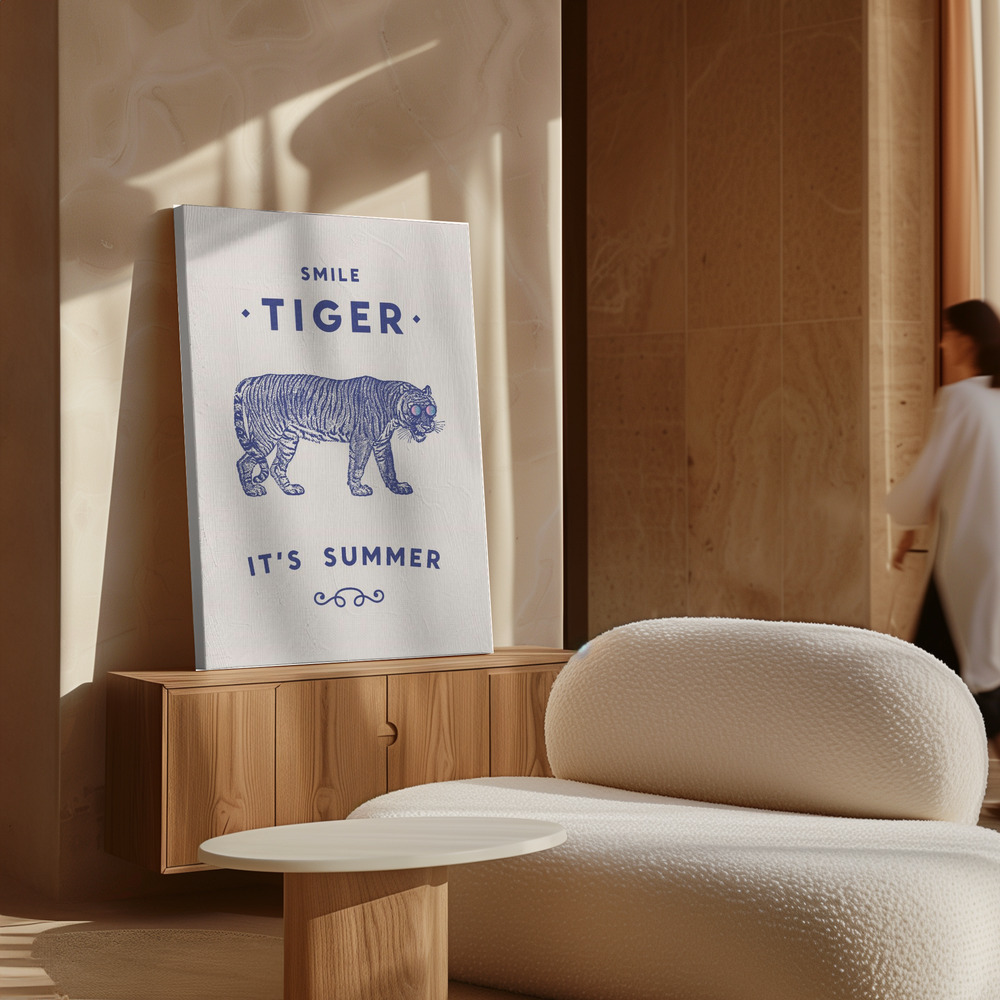 Canvas print - Smile Tiger over cabinet