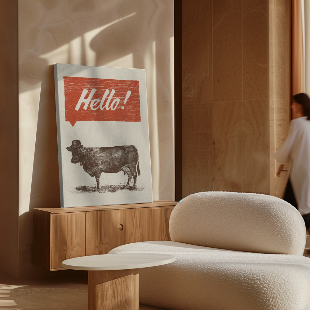 Toile - Hello au-dessus de l'armoire