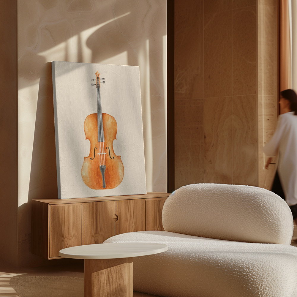 Toile - Cello au-dessus de l'armoire