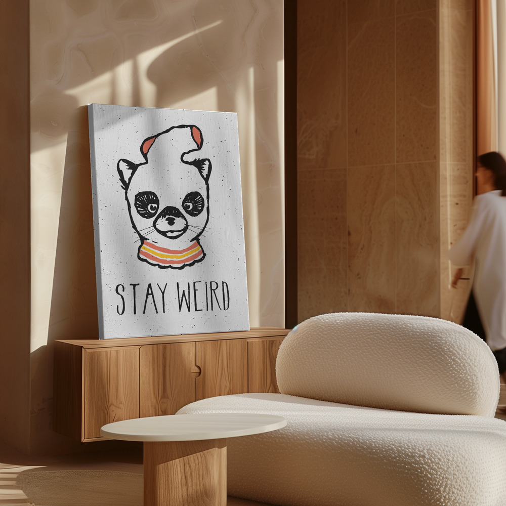 Toile - Stay Weird au-dessus de l'armoire
