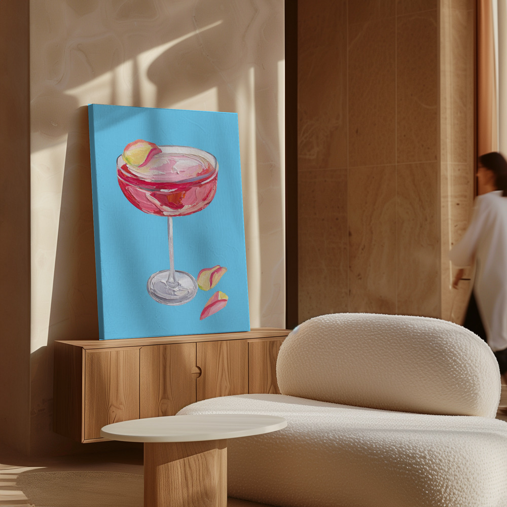 Toile - Sparkling Rose Gin Cocktail au-dessus de l'armoire