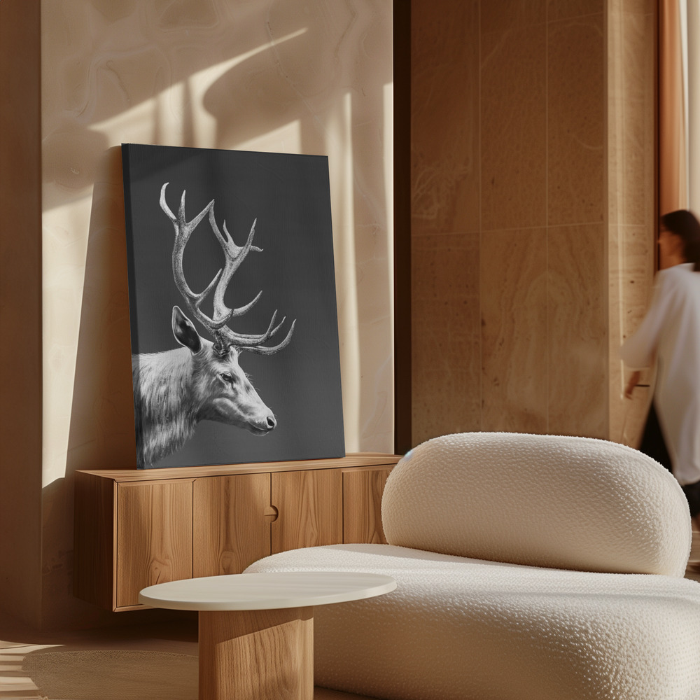 Toile - Reindeer au-dessus de l'armoire