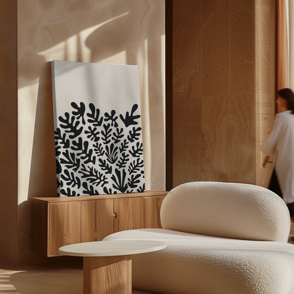 Stampe su tela - Henri Matisse Black Algae Collection #2 sopra il mobile